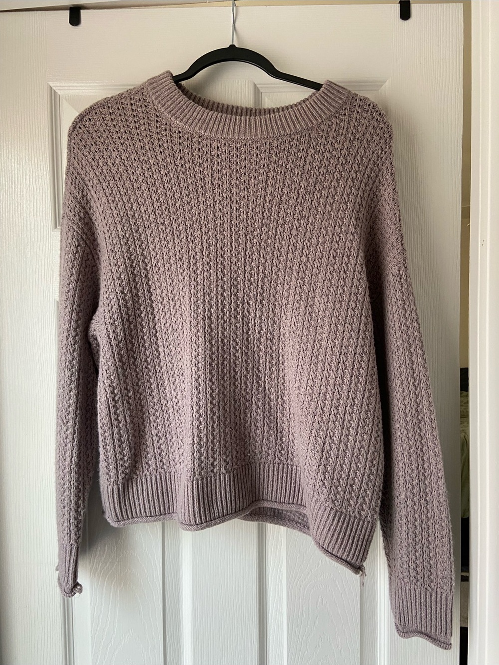 Universal Thread Mauve Waffle Knit Crew Sweater